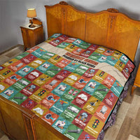 Everyday Genius Powered by Black Minds Quilt with Colorful Invention Icons Pattern - Wonder Print Shop