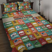 Everyday Genius Powered by Black Minds Quilt Bed Set with Colorful Invention Icons Pattern - Wonder Print Shop