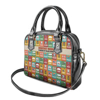 Everyday Genius Powered by Black Minds Shoulder Handbag with Colorful Invention Icons Pattern - Wonder Print Shop
