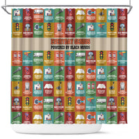 Everyday Genius Powered by Black Minds Shower Curtain with Colorful Invention Icons Pattern - Wonder Print Shop