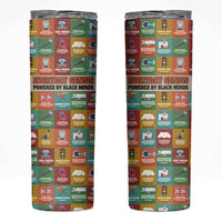 Everyday Genius Powered by Black Minds Skinny Tumbler with Colorful Invention Icons Pattern - Wonder Print Shop