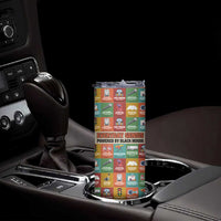 Everyday Genius Powered by Black Minds Skinny Tumbler with Colorful Invention Icons Pattern - Wonder Print Shop