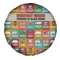 Everyday Genius Powered by Black Minds Spare Tire Cover with Colorful Invention Icons Pattern - Wonder Print Shop