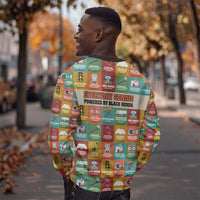 Everyday Genius Powered by Black Minds Sweatshirt with Colorful Invention Icons Pattern - Wonder Print Shop