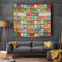 Everyday Genius Powered by Black Minds Tapestry with Colorful Invention Icons Pattern - Wonder Print Shop
