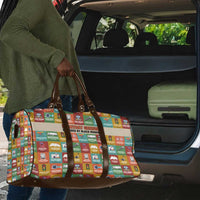 Everyday Genius Powered by Black Minds Travel Bag with Colorful Invention Icons Pattern - Wonder Print Shop