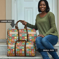 Everyday Genius Powered by Black Minds Travel Bag with Colorful Invention Icons Pattern - Wonder Print Shop