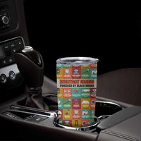 Everyday Genius Powered by Black Minds Tumbler Cup with Colorful Invention Icons Pattern - Wonder Print Shop
