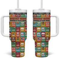 Everyday Genius Powered by Black Minds Tumbler With Handle with Colorful Invention Icons Pattern - Wonder Print Shop