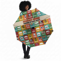 Everyday Genius Powered by Black Minds Umbrella with Colorful Invention Icons Pattern - Wonder Print Shop