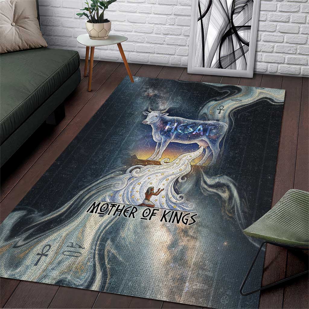 Hesat Celestial Cow Egyptian Area Rug with Mythic Sky Motif in Cosmic Theme