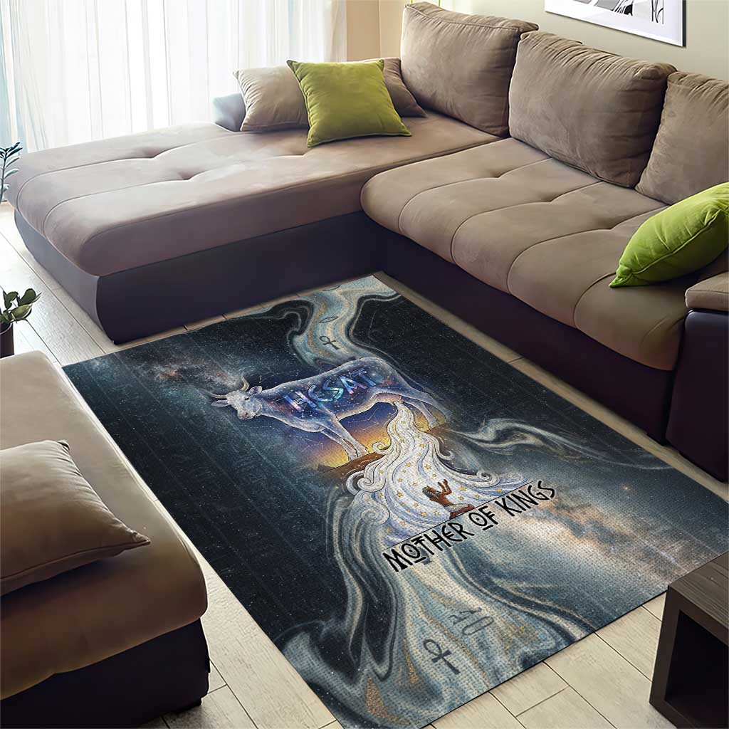Hesat Celestial Cow Egyptian Area Rug with Mythic Sky Motif in Cosmic Theme