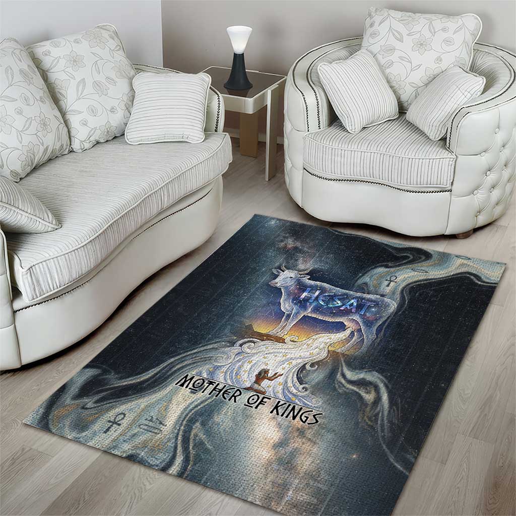 Hesat Celestial Cow Egyptian Area Rug with Mythic Sky Motif in Cosmic Theme