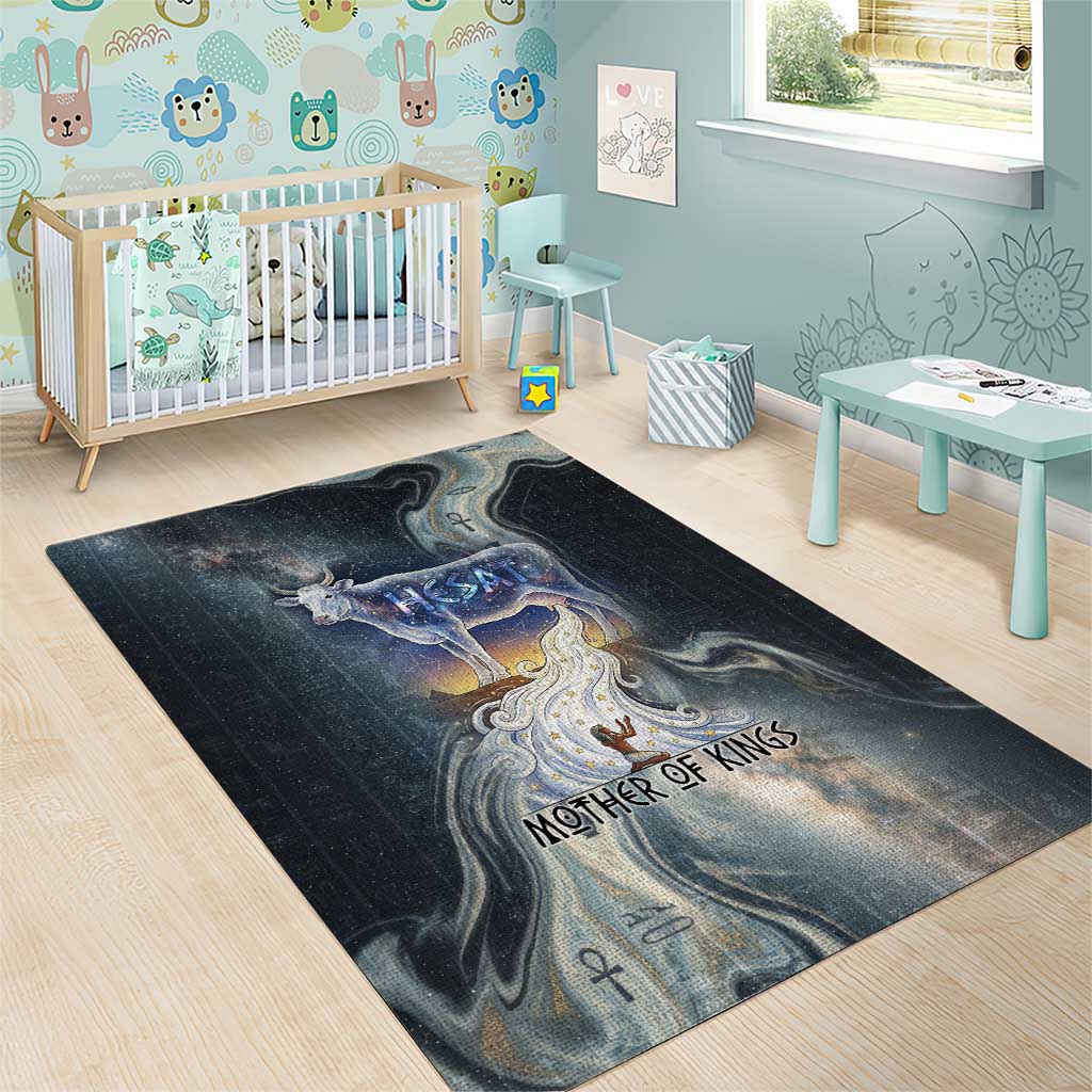 Hesat Celestial Cow Egyptian Area Rug with Mythic Sky Motif in Cosmic Theme