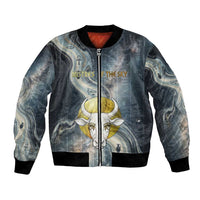 Hesat Celestial Cow Egyptian Bomber Jacket with Mythic Sky Motif in Cosmic Theme