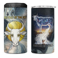 Hesat Celestial Cow Egyptian 4 in 1 Can Cooler Tumbler with Mythic Sky Motif in Cosmic Theme