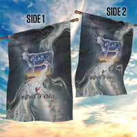 Hesat Celestial Cow Egyptian Garden Flag with Mythic Sky Motif in Cosmic Theme