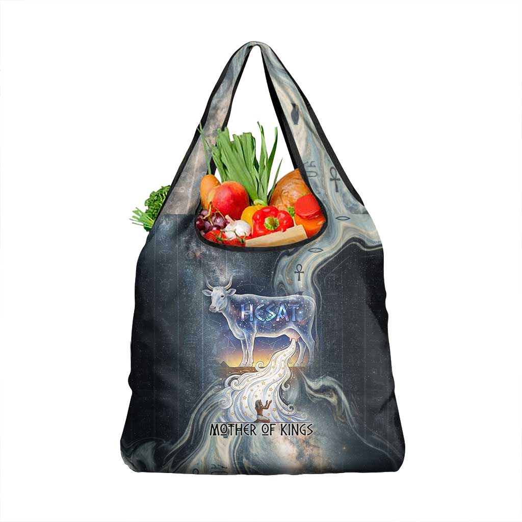 Hesat Celestial Cow Egyptian Grocery Bag with Mythic Sky Motif in Cosmic Theme