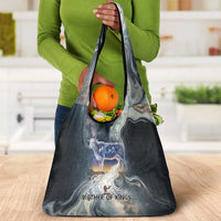 Hesat Celestial Cow Egyptian Grocery Bag with Mythic Sky Motif in Cosmic Theme