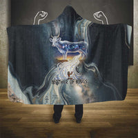 Hesat Celestial Cow Egyptian Hooded Blanket with Mythic Sky Motif in Cosmic Theme