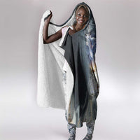 Hesat Celestial Cow Egyptian Hooded Blanket with Mythic Sky Motif in Cosmic Theme