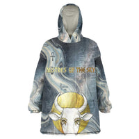 Hesat Celestial Cow Egyptian Kid Wearable Blanket Hoodie with Mythic Sky Motif in Cosmic Theme