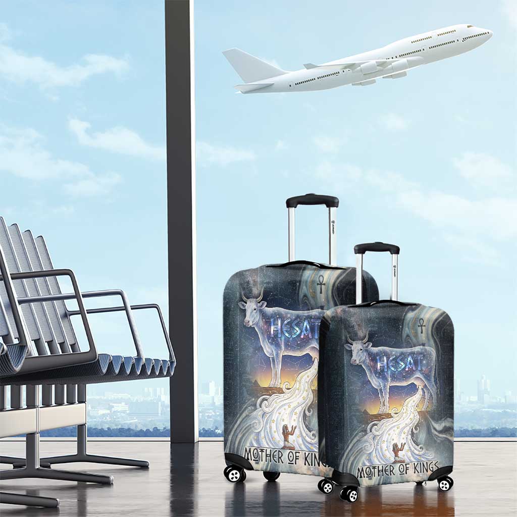 Hesat Celestial Cow Egyptian Luggage Cover with Mythic Sky Motif in Cosmic Theme
