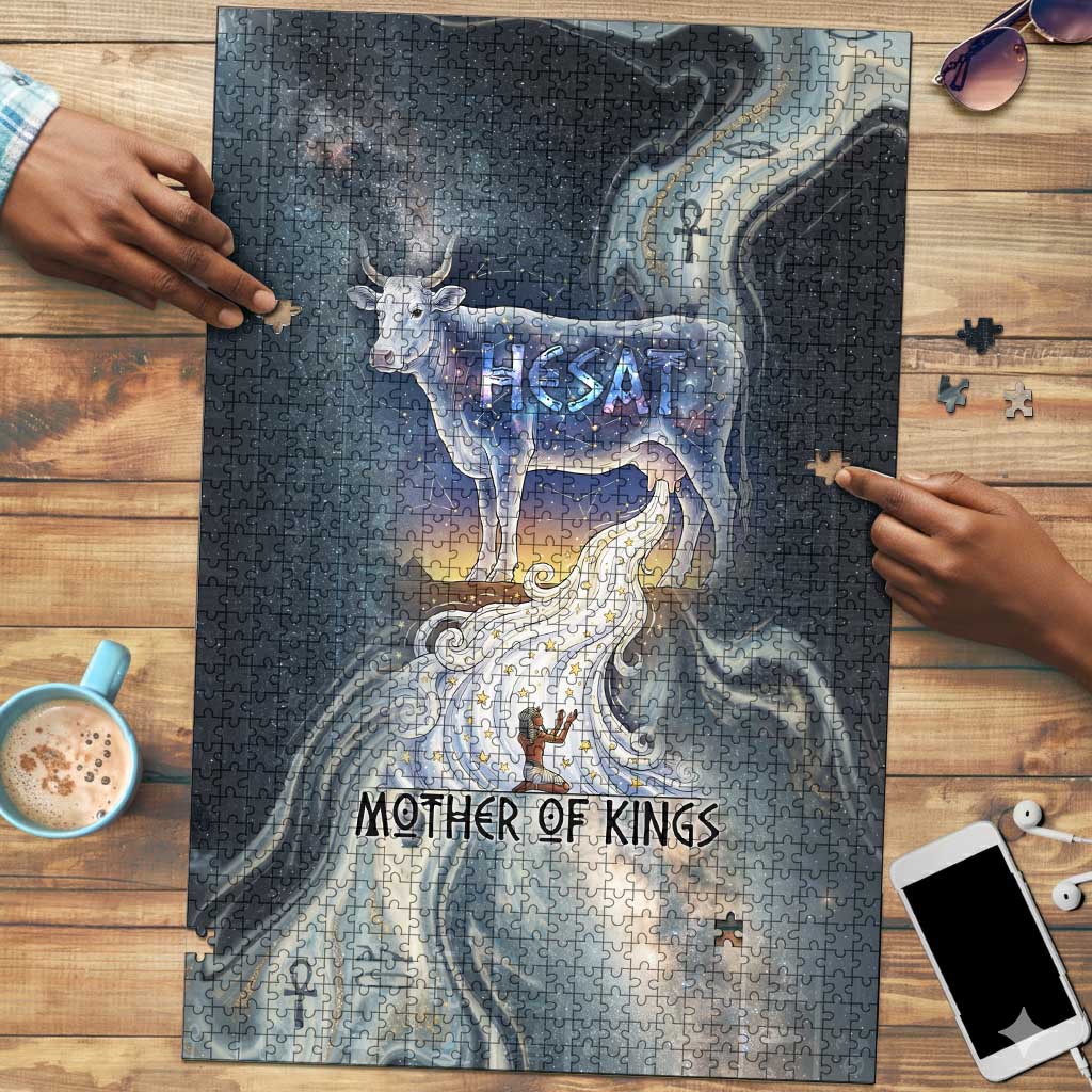 Hesat Celestial Cow Egyptian Puzzle with Mythic Sky Motif in Cosmic Theme