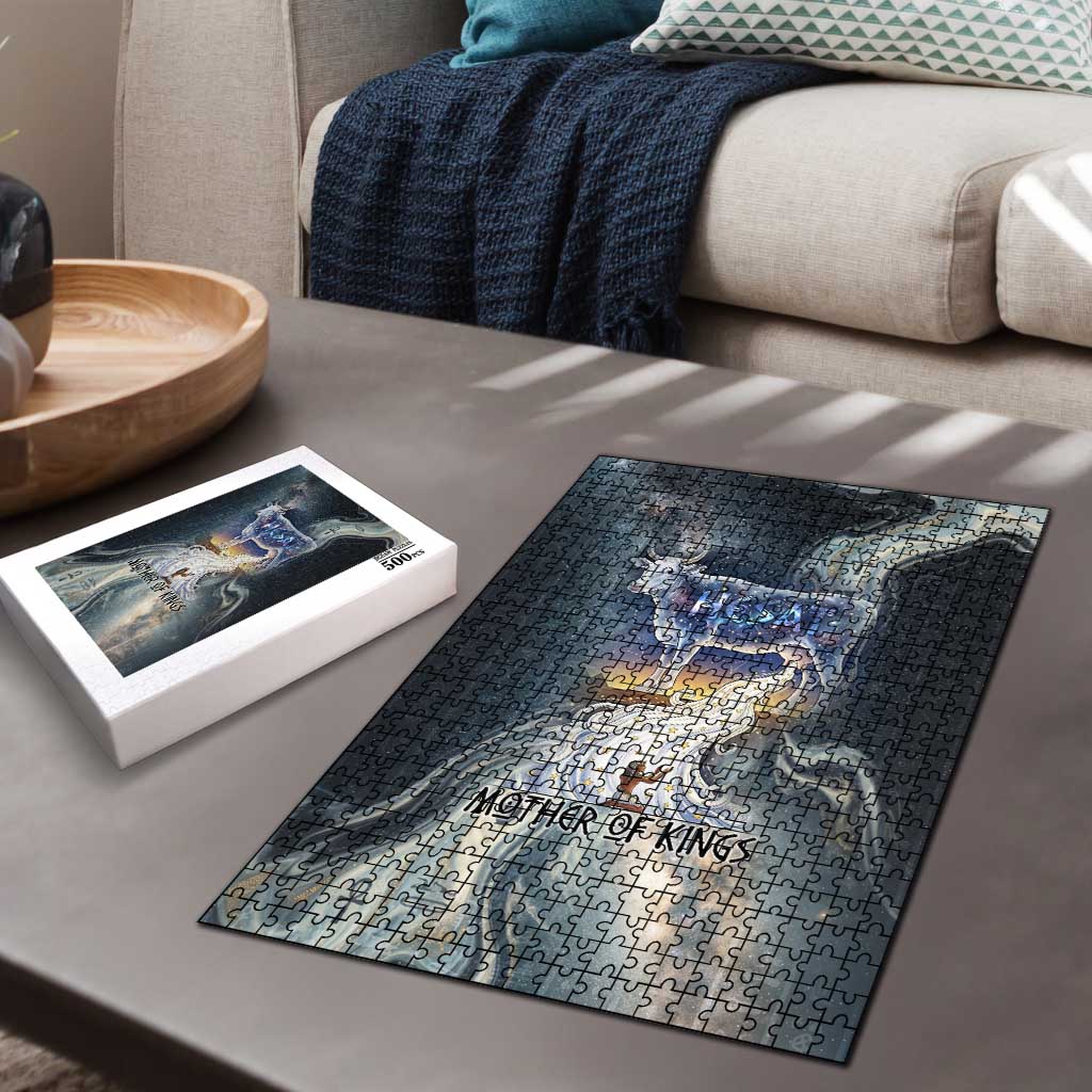 Hesat Celestial Cow Egyptian Puzzle with Mythic Sky Motif in Cosmic Theme