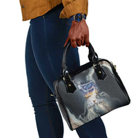 Hesat Celestial Cow Egyptian Shoulder Handbag with Mythic Sky Motif in Cosmic Theme