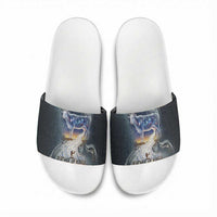 Hesat Celestial Cow Egyptian Slide Sandals with Mythic Sky Motif in Cosmic Theme