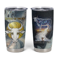 Hesat Celestial Cow Egyptian Tumbler Cup with Mythic Sky Motif in Cosmic Theme