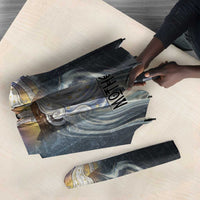 Hesat Celestial Cow Egyptian Umbrella with Mythic Sky Motif in Cosmic Theme