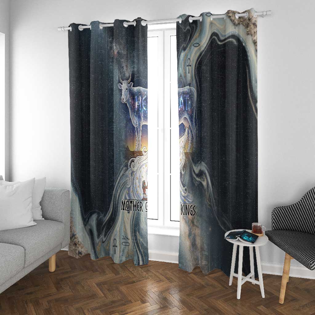 Hesat Celestial Cow Egyptian Window Curtain with Mythic Sky Motif in Cosmic Theme