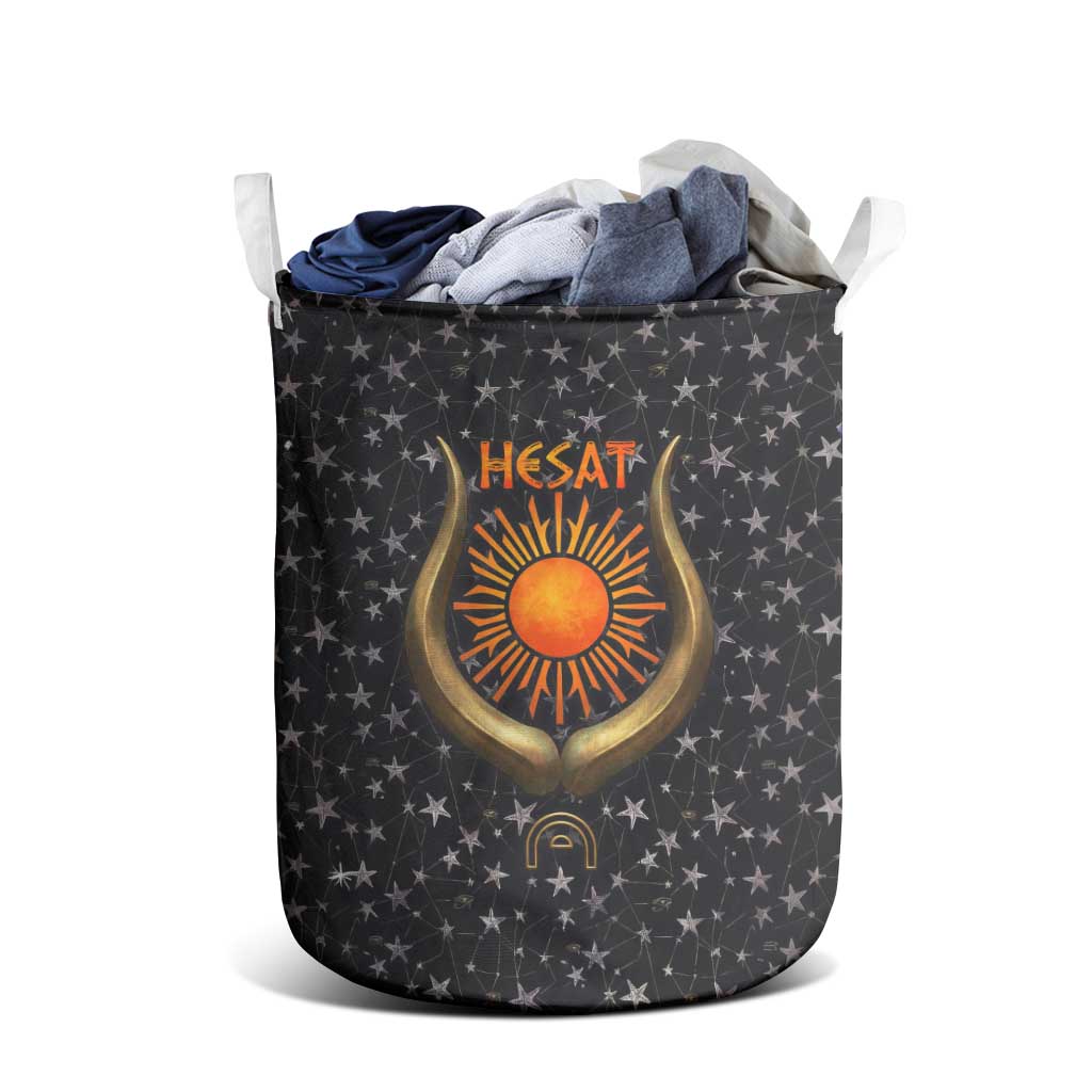 Hesat Solar Horn Symbol Laundry Basket Egyptian Cosmic Cow in Starry Milky Way