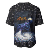 Hesat Solar Horn Symbol Baseball Jersey Egyptian Cosmic Cow in Starry Milky Way