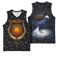 Hesat Solar Horn Symbol Basketball Jersey Egyptian Cosmic Cow in Starry Milky Way