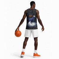 Hesat Solar Horn Symbol Basketball Jersey Egyptian Cosmic Cow in Starry Milky Way