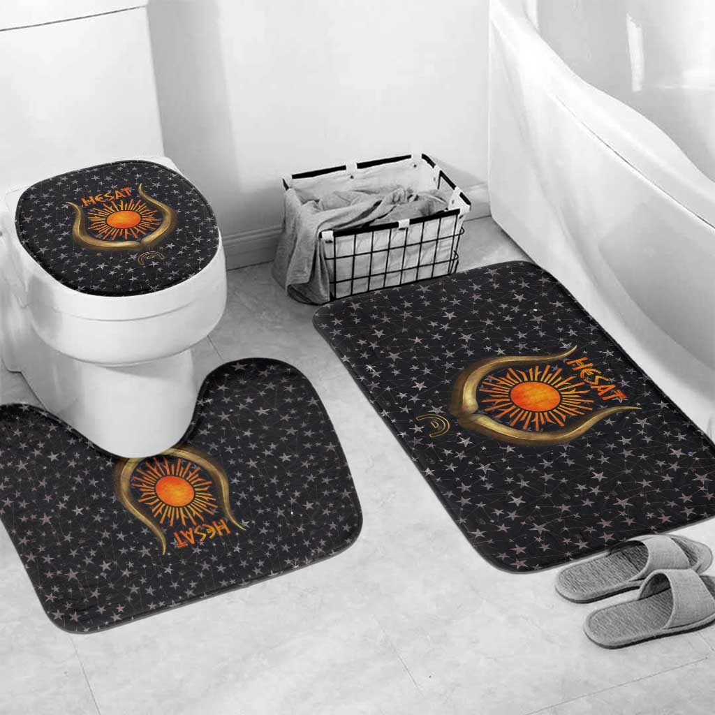 Hesat Solar Horn Symbol Bathroom Set Egyptian Cosmic Cow in Starry Milky Way