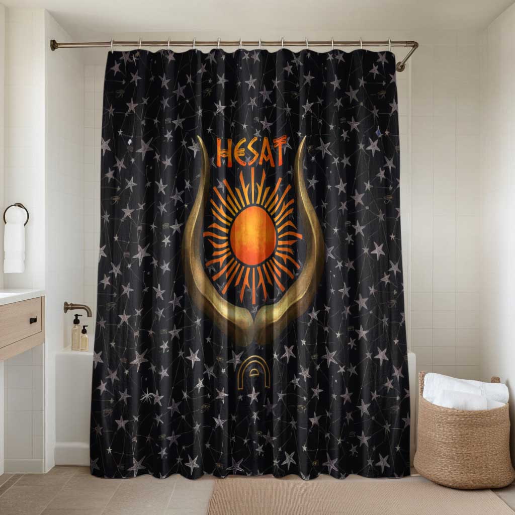 Hesat Solar Horn Symbol Bathroom Set Egyptian Cosmic Cow in Starry Milky Way