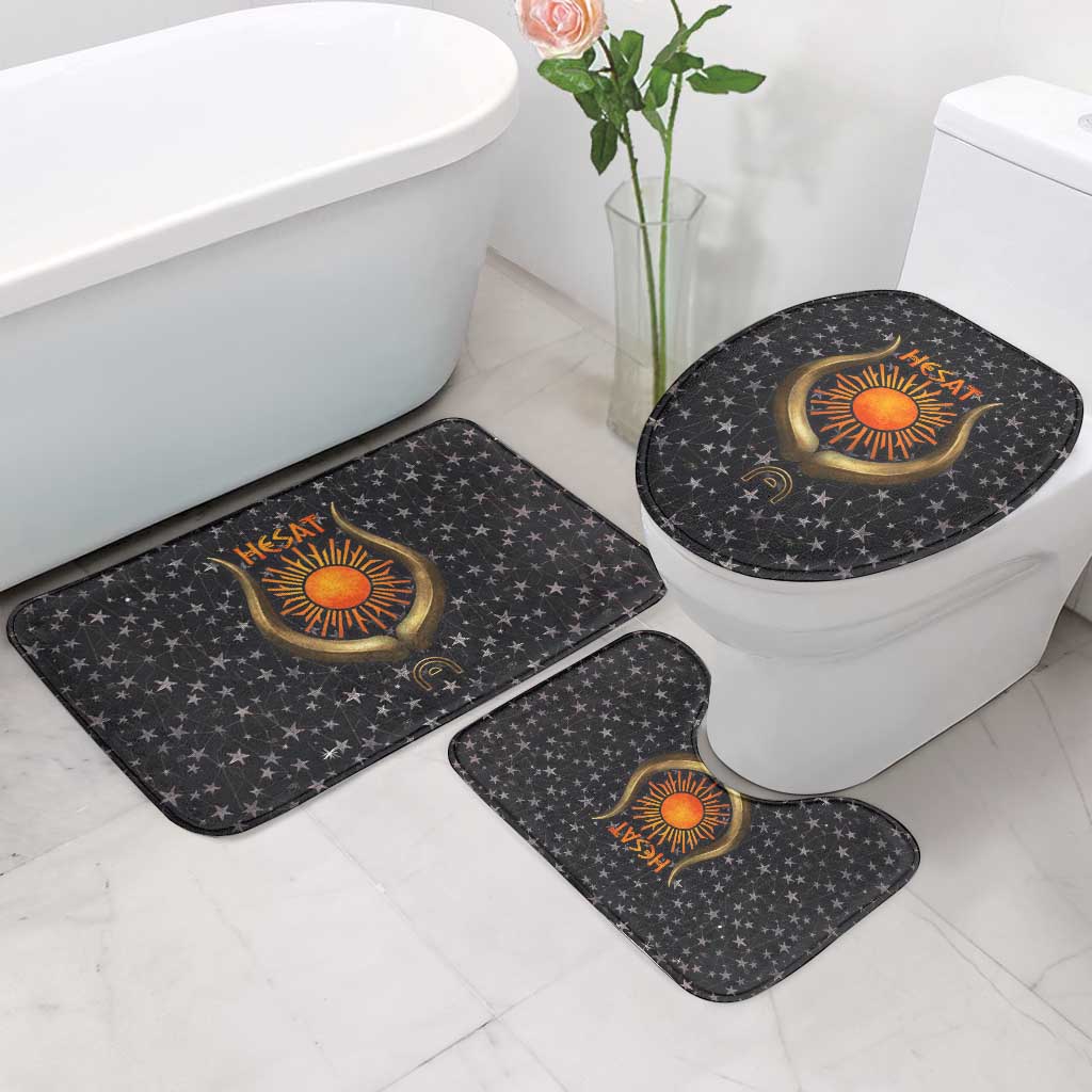 Hesat Solar Horn Symbol Bathroom Set Egyptian Cosmic Cow in Starry Milky Way