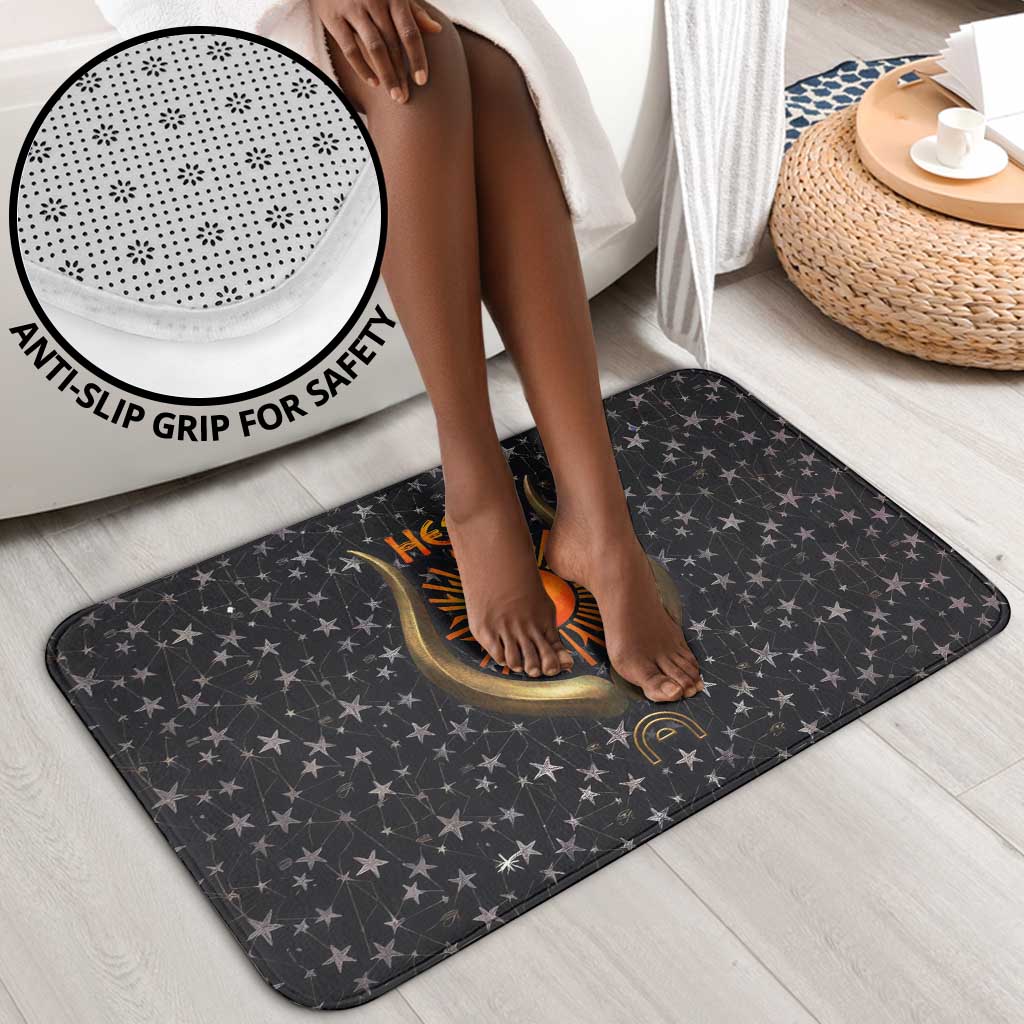 Hesat Solar Horn Symbol Bathroom Set Egyptian Cosmic Cow in Starry Milky Way