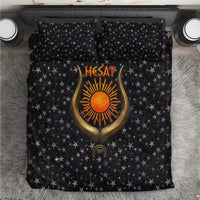 Hesat Solar Horn Symbol Bedding Set Egyptian Cosmic Cow in Starry Milky Way