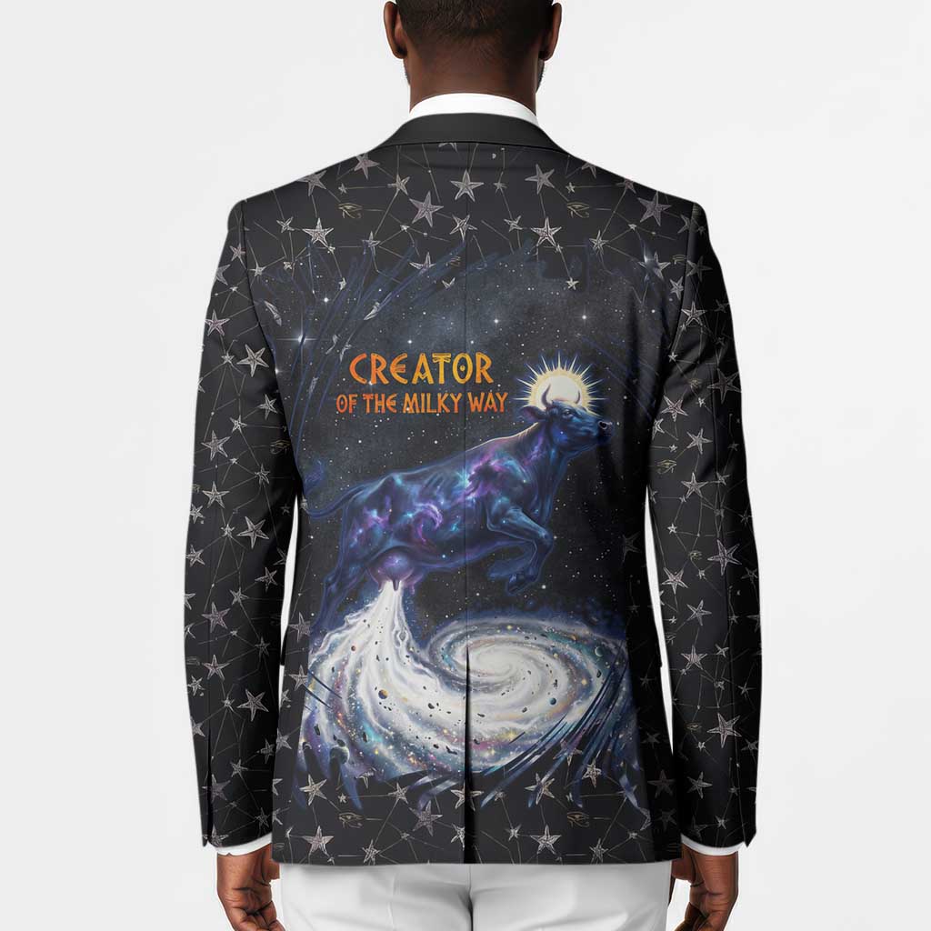 Hesat Solar Horn Symbol Blazer Egyptian Cosmic Cow in Starry Milky Way