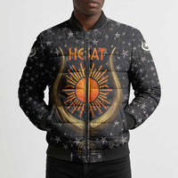 Hesat Solar Horn Symbol Bomber Puffer Jacket Egyptian Cosmic Cow in Starry Milky Way