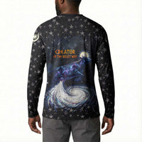 Hesat Solar Horn Symbol Button Sweatshirt Egyptian Cosmic Cow in Starry Milky Way