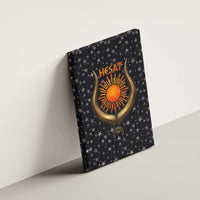 Hesat Solar Horn Symbol Canvas Wall Art Egyptian Cosmic Cow in Starry Milky Way