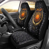 Hesat Solar Horn Symbol Car Seat Cover Egyptian Cosmic Cow in Starry Milky Way
