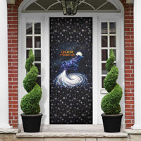 Hesat Solar Horn Symbol Door Cover Egyptian Cosmic Cow in Starry Milky Way