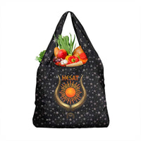 Hesat Solar Horn Symbol Grocery Bag Egyptian Cosmic Cow in Starry Milky Way